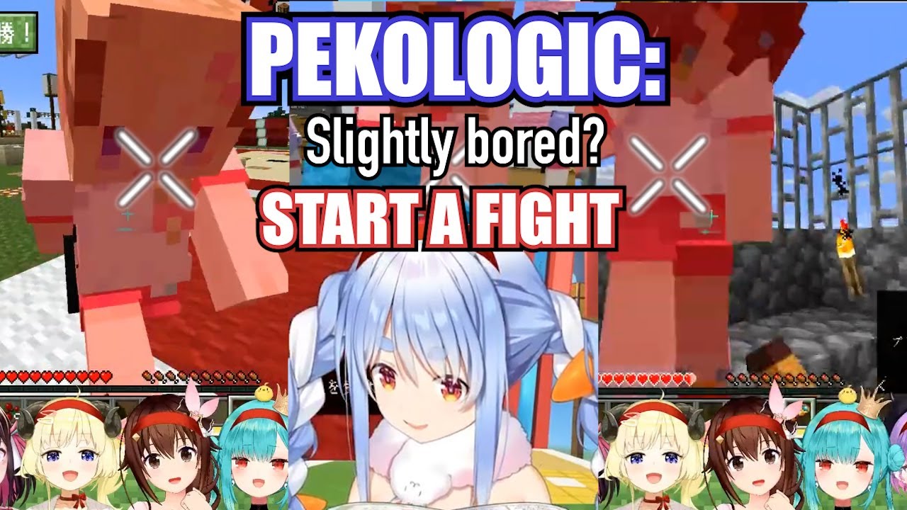 Pekora punching & starting fights with everyone for literally no reason in the sports fes for 7 min