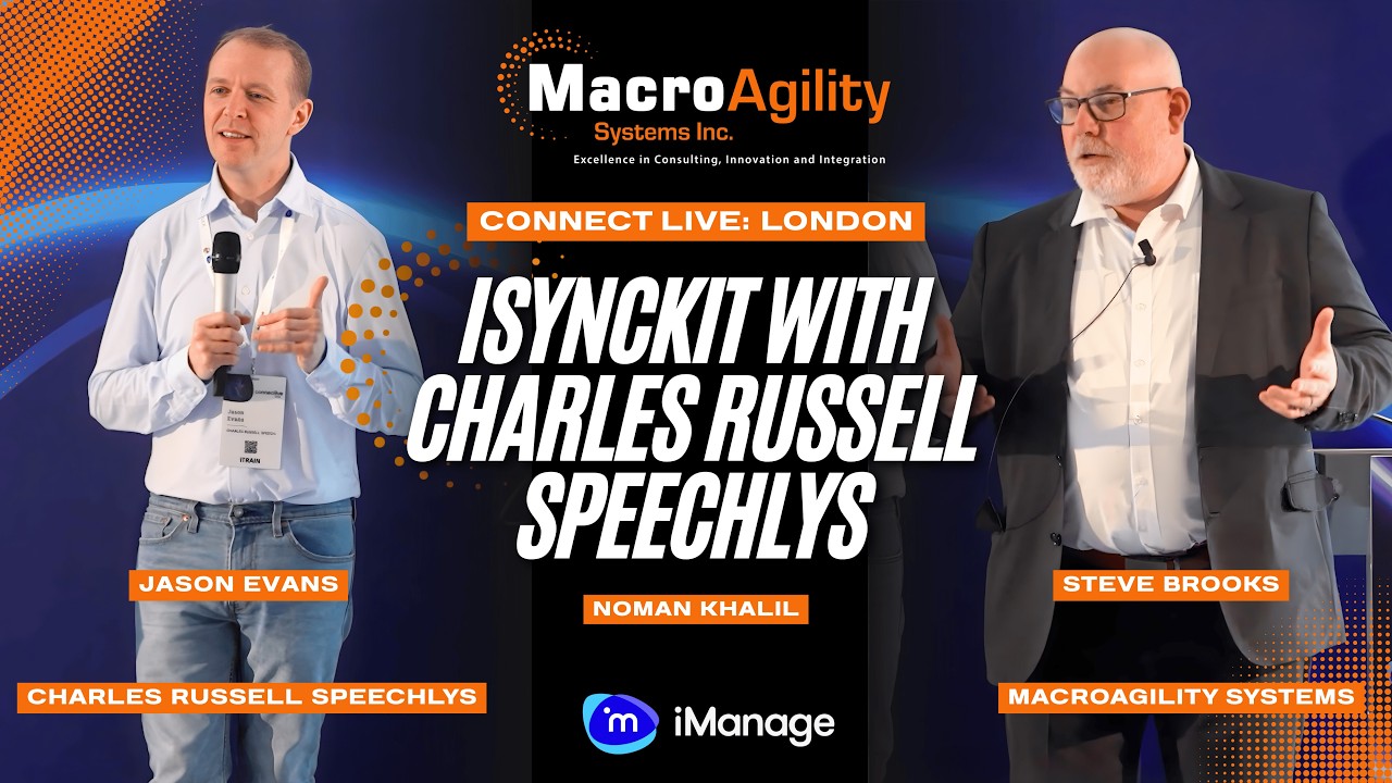 Charles Russell Speechlys iSyncKit Transformation with MacroAgility Systems, Live in London