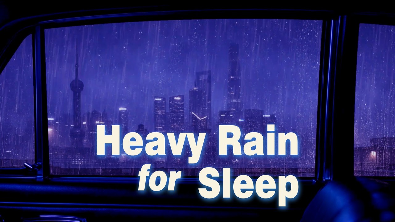 Soothing Heavy Rain on Car Window | Quiet Night Ambience for Sleep