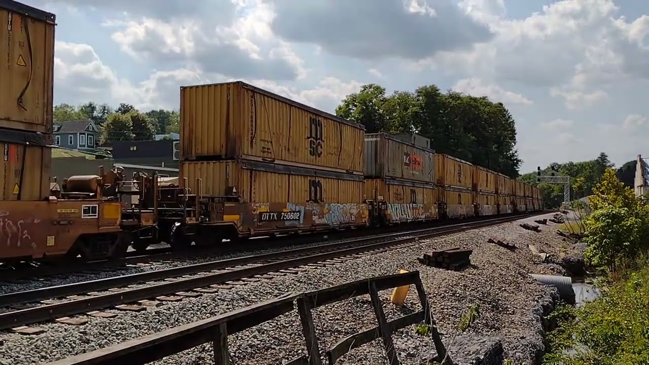 NS 4081 and 7574 lead an Intermodal Train through Christiansburg (8/26/2024)