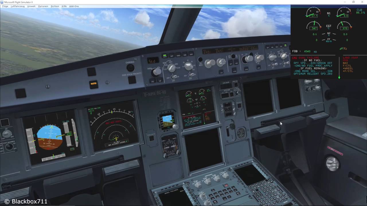 FSLabs A320-X: Dual Engine Failure due to birdstrike
