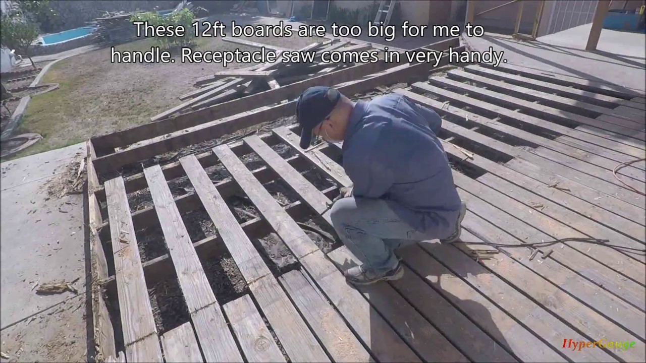 Demolishing the deck with simple tools by myself