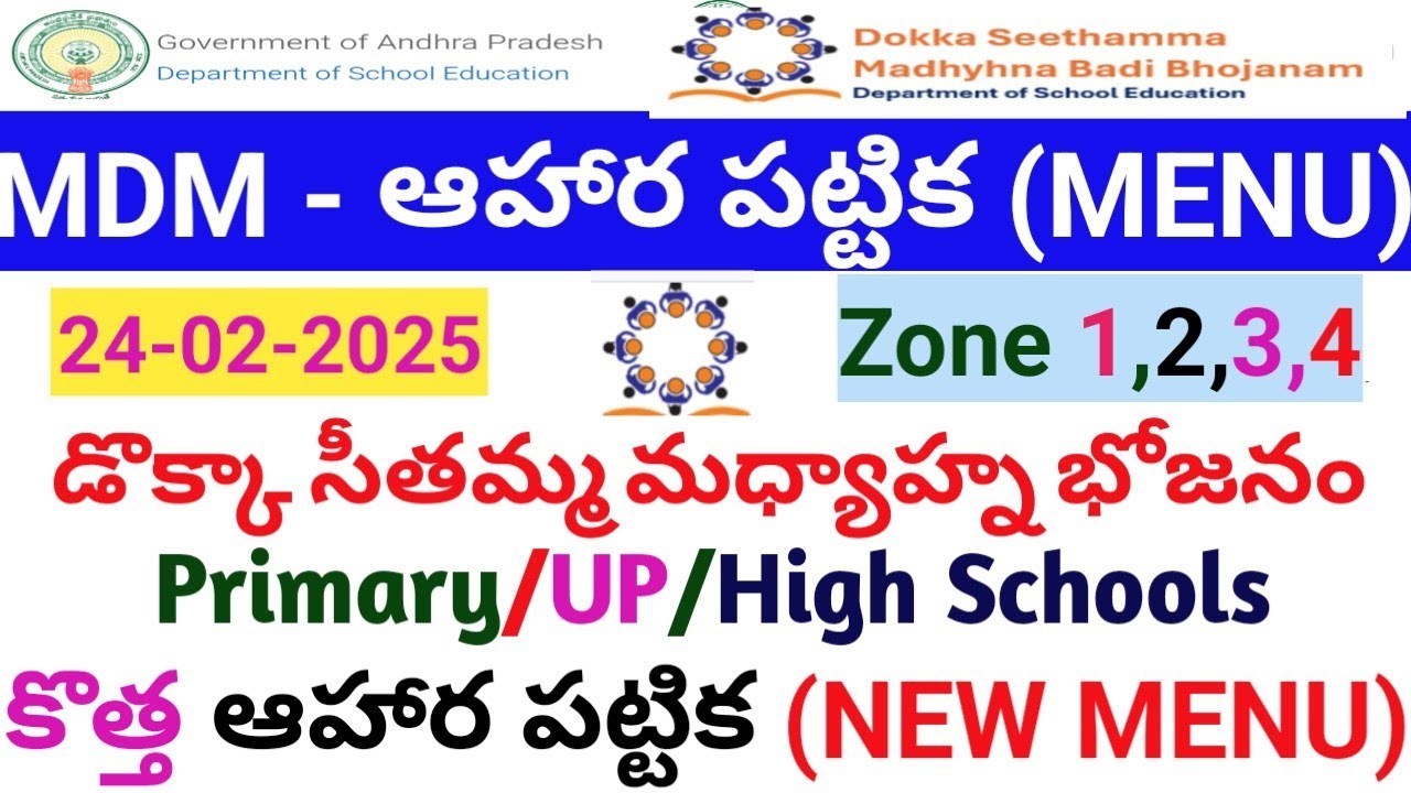 DOKKA SEETHAMMA MDM NEW MENU#MDM AP MENU#MADHYAHNA BHIJANAM#AP MDM#