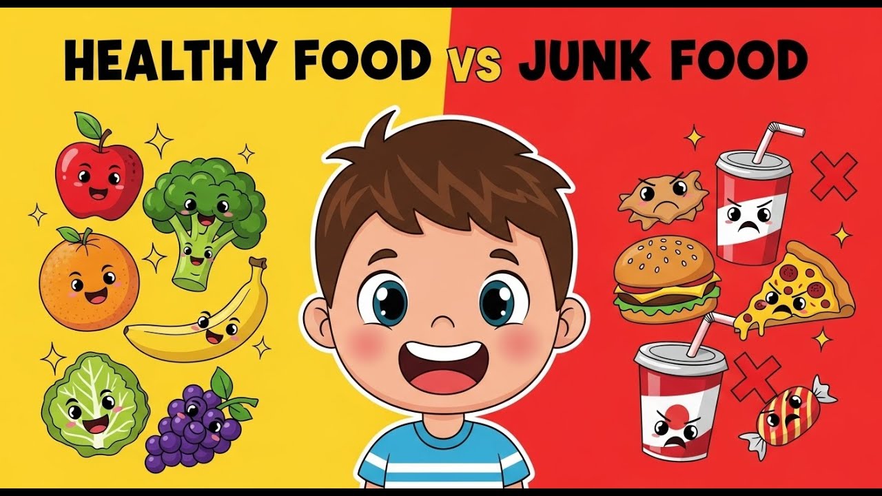 Healthy Food vs Junk Food 🥦🍔 | Fun Kids Learning Cartoon | Bright Kids TV