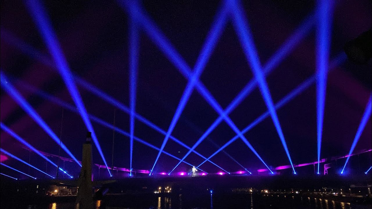 Eröffnung Donautalbrücke A26 Westring Linz - Lasershow