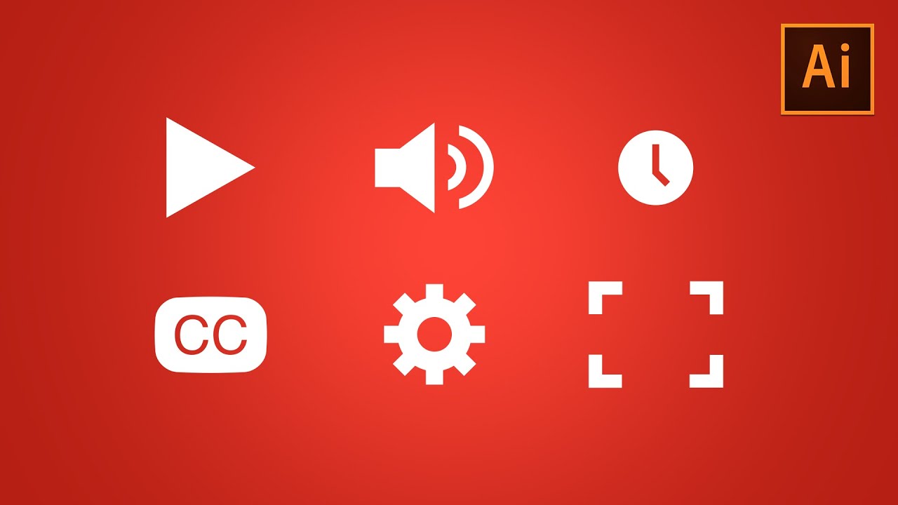 Learn How to Draw Video Player Icons in Adobe Illustrator | Dansky
