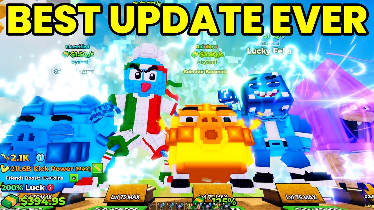 The Most Broken Update Gave Me Rainbow Abyssal In Kick A Lucky Block Roblox