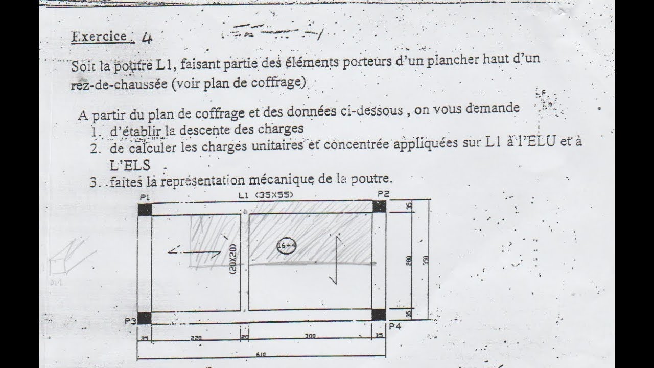 BAEL | Exercice N°5| Descente de charge des poutres  ✍ 👩🏻‍🏫