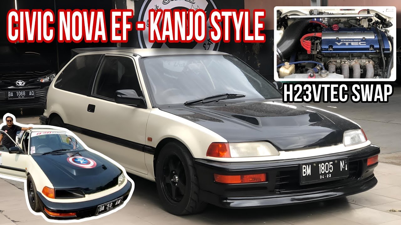 KANJO JDM  HONDA NOUVA EF SWAP H23 VTEC. HARIAN GANTENG BUAT DRAG ALLMOTOR. ORD EXHAUST. SENTUL