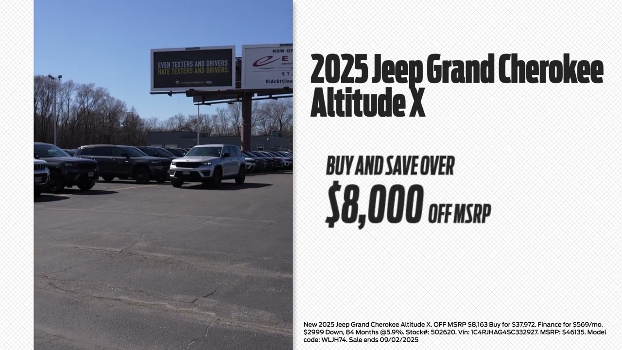 Make This The Summer Sales Event-2025 Jeep Grand Cherokee-Car Dealership | Eide Chrysler St Cloud