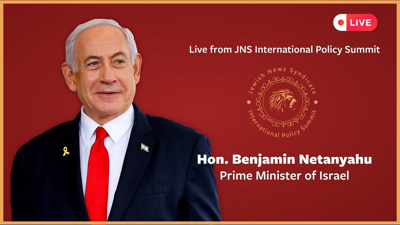Israeli Prime Minister Benjamin Netanyahu addresses JNS International Policy Summit