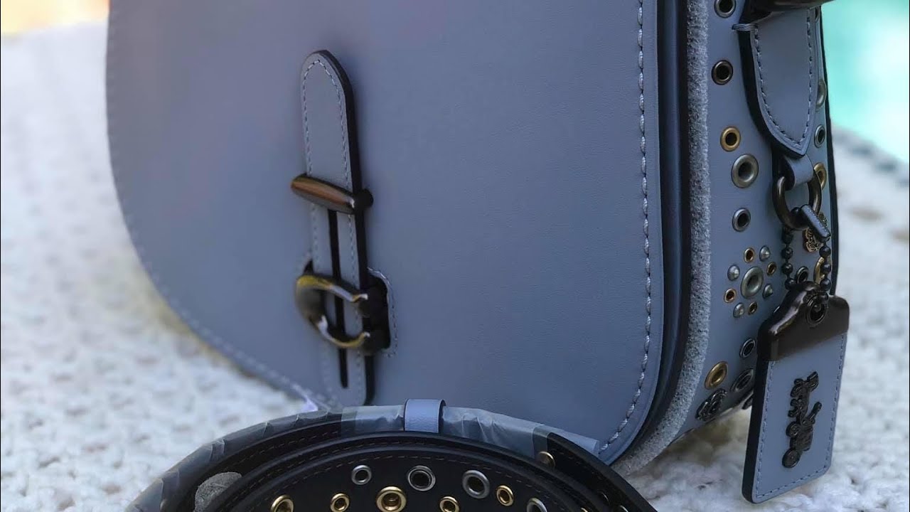 Coach Saddle Bag with Scattered Rivets