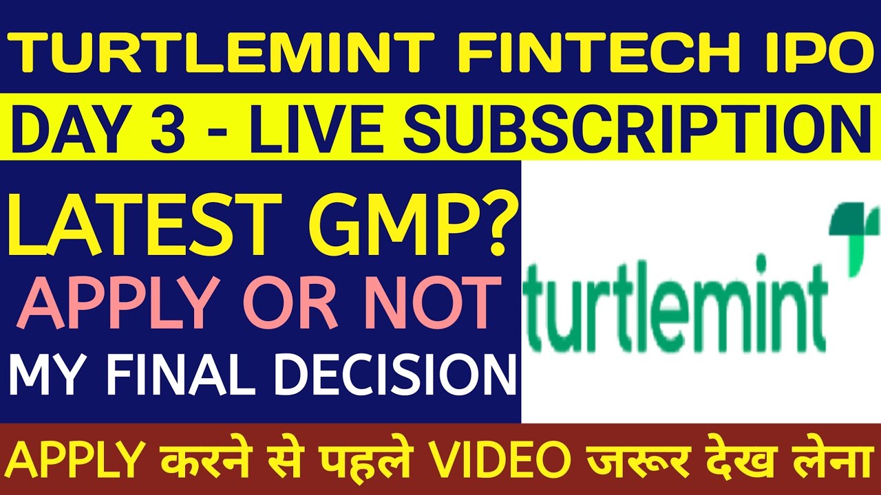 Turtlemint IPO 🔴 Turtlemint Fintech Solutions IPO Review 🔴 Turtlemint IPO Gmp 🔴Turtlemint IPO Review