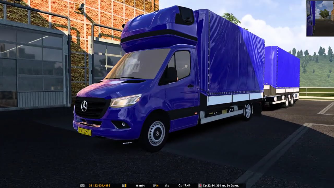 Euro Truck Simulator 2. Классный Мод MERCEDES-BENZ SPRINTER (TOURER MEGAMOD) рейс Нижний-Москва.