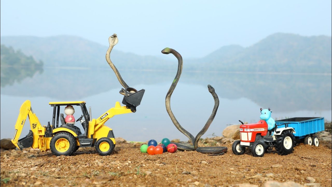king Cobra Vs Jcb | Naag Ka Badla 4 | Swaraj Tractor | Mini Truck | Bolero | Snake Video | CS Toy