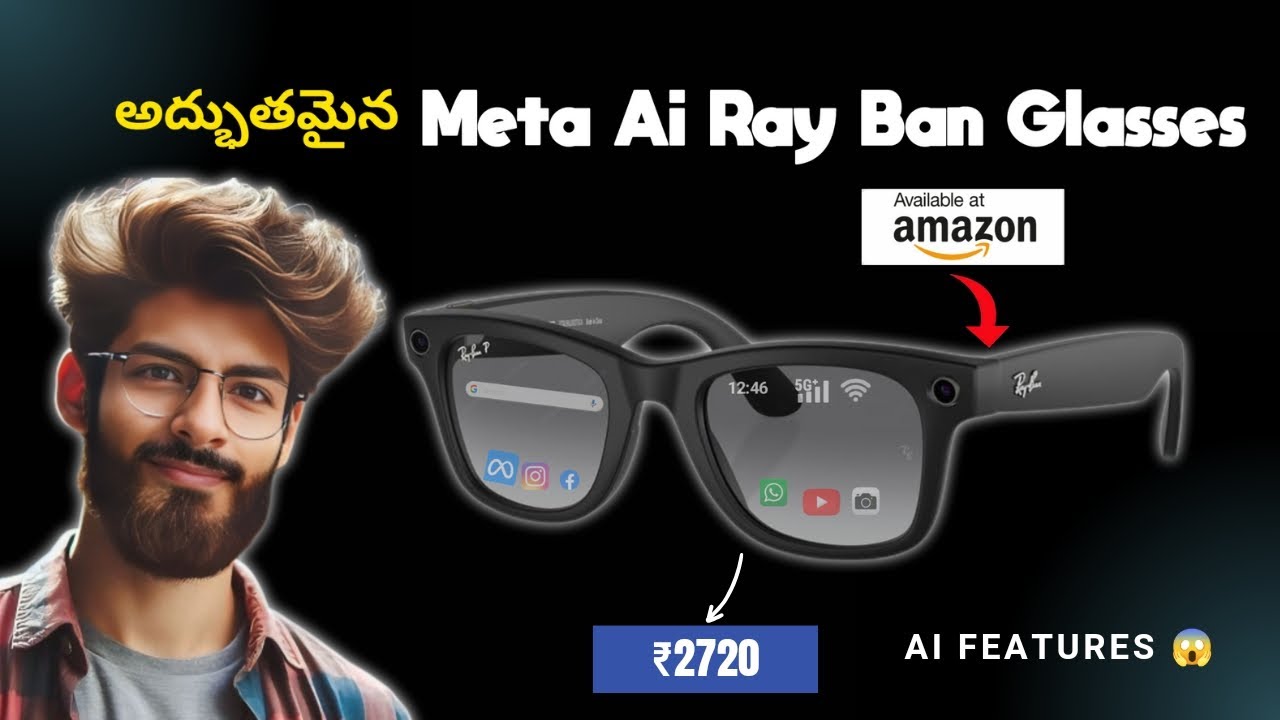 Ray Ban Meta Smart Glasses Review & Features in Telugu | AI Voice Command Sunglasses 🤓🔥🔥