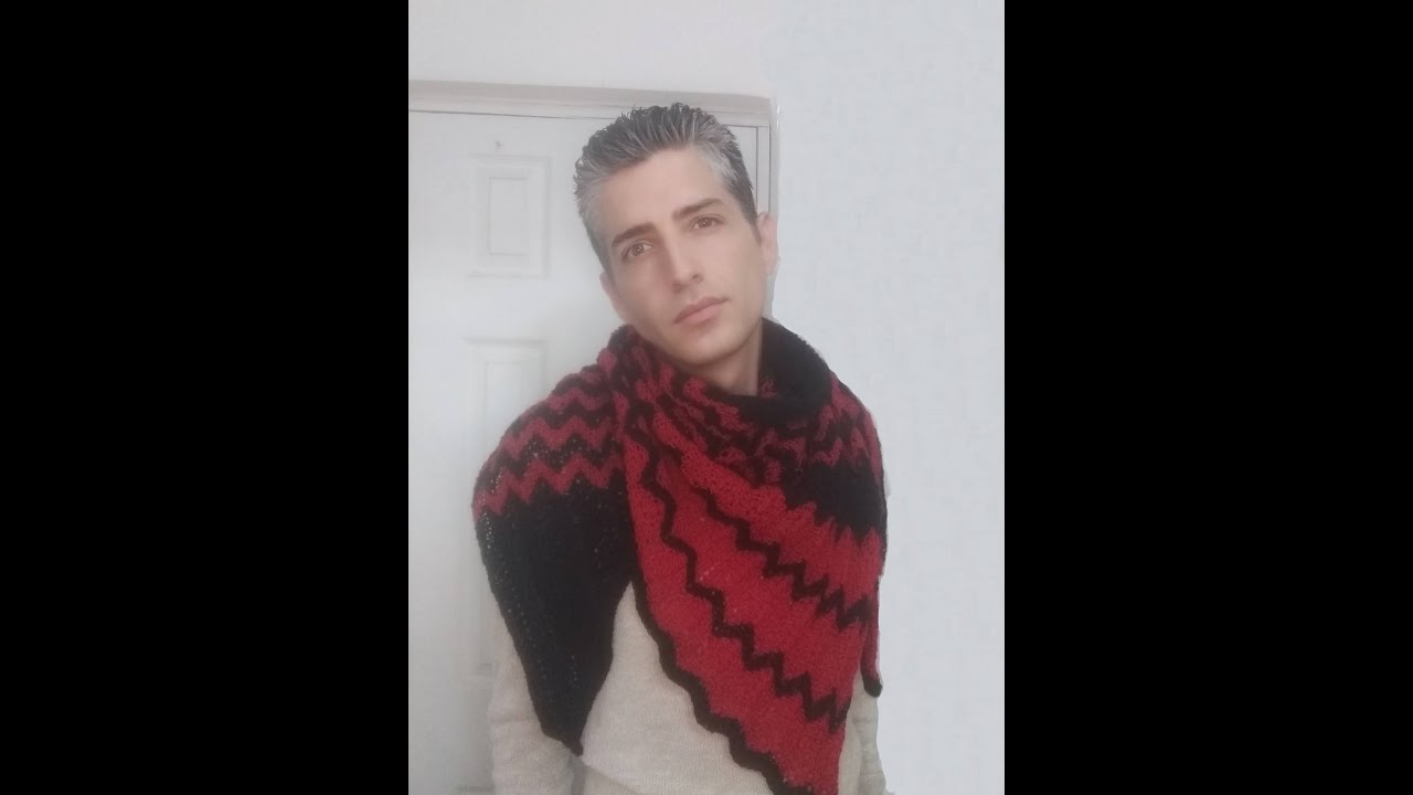 CHAL A DOS AGUJAS PROYECT  ROMANO diseño exclusivo de jhonlaserna how to shawl knit scialle ai ferri