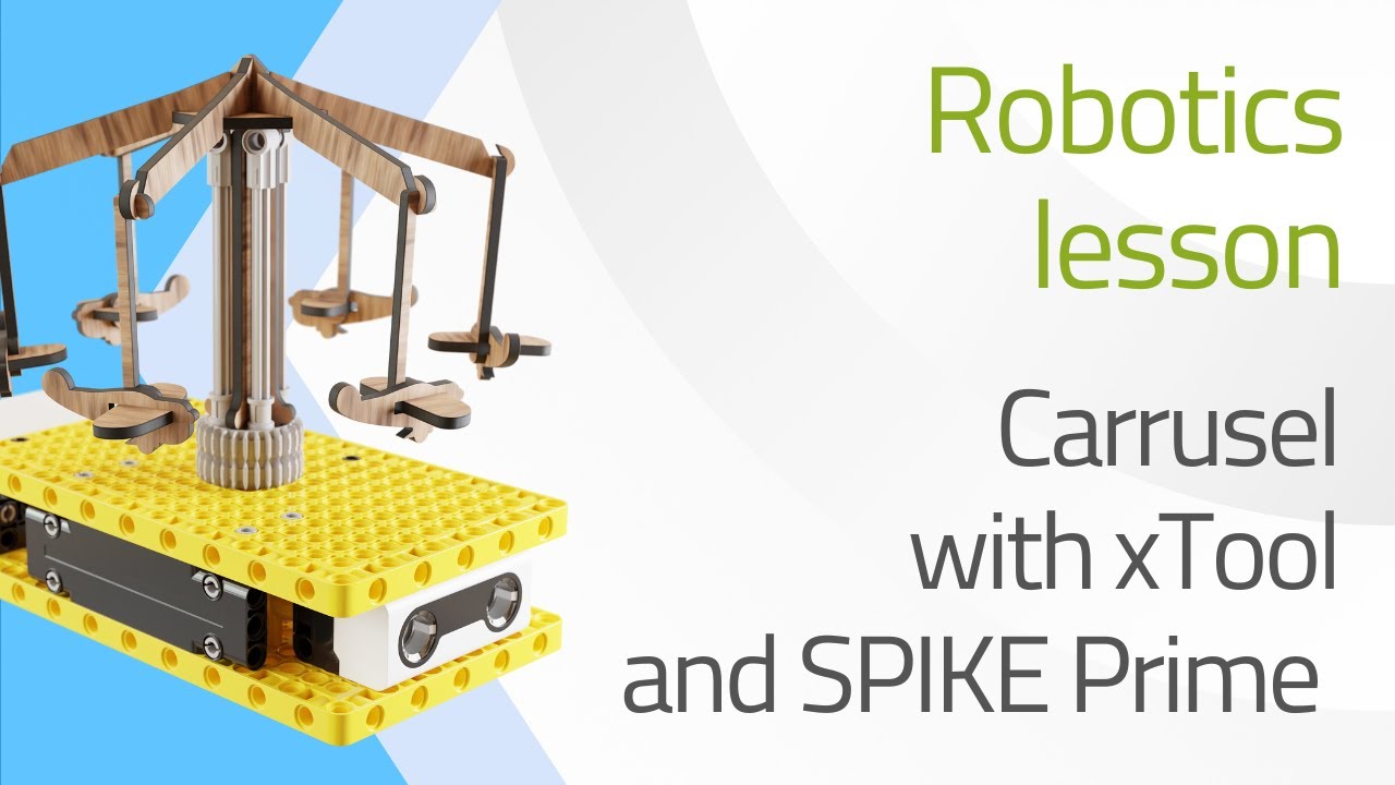 Lesson: Design, Build & Code - LEGO SPIKE Prime Carousel with Laser Cut Parts! 🔥🛠