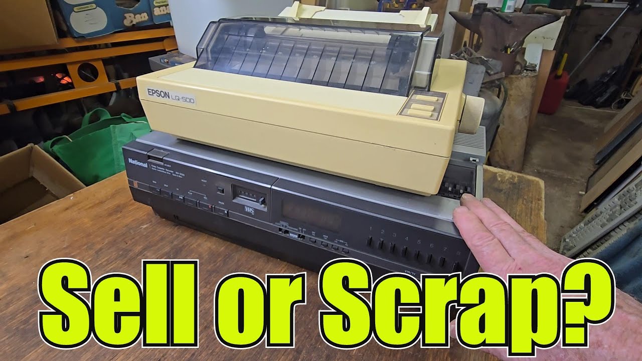 Storage Shed Clean-out Part 129. Sell or Scrap a National NV-2000 VCR & Epson Dot Matrix Printer?