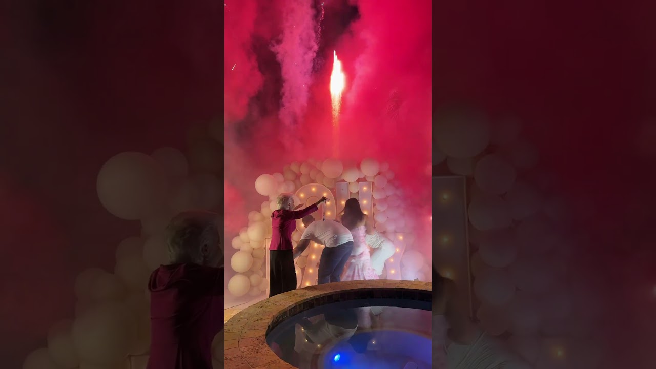 Amazing fireworks gender reveal show.💕✨ #babygender #genderreveal genderreveal #genderrevealideas
