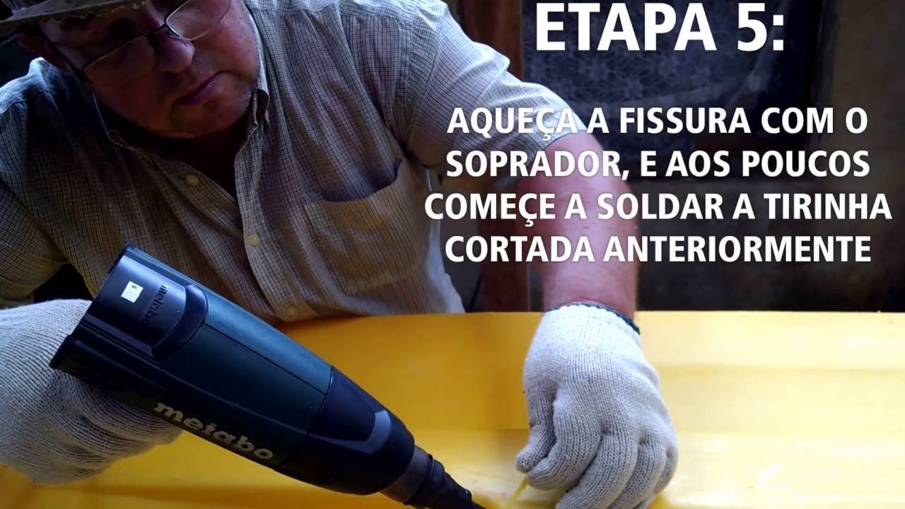 Consertando Caiaque de Polietileno - Fissura no Ca