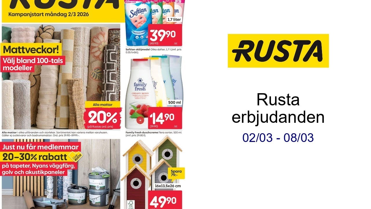 Rusta erbjudanden 02/03 - 08/03
