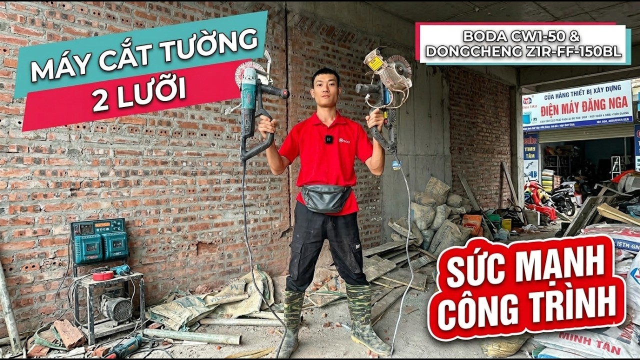 Trải nghiệm 2 máy cắt tường 2 lưỡi Boda CW1-50 và DongchengZ1R-FF-150BL #dienmaydangnga #dangnga