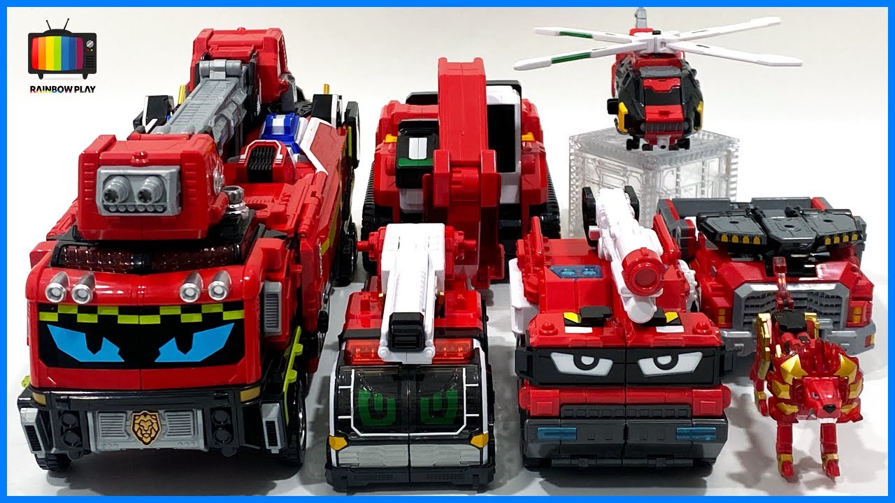메탈카드봇 소방차모음 블레이온 플레임노바 피닉스파이어 소방차 변신 합체 모음 Metal CardBot Robot Toys Combine