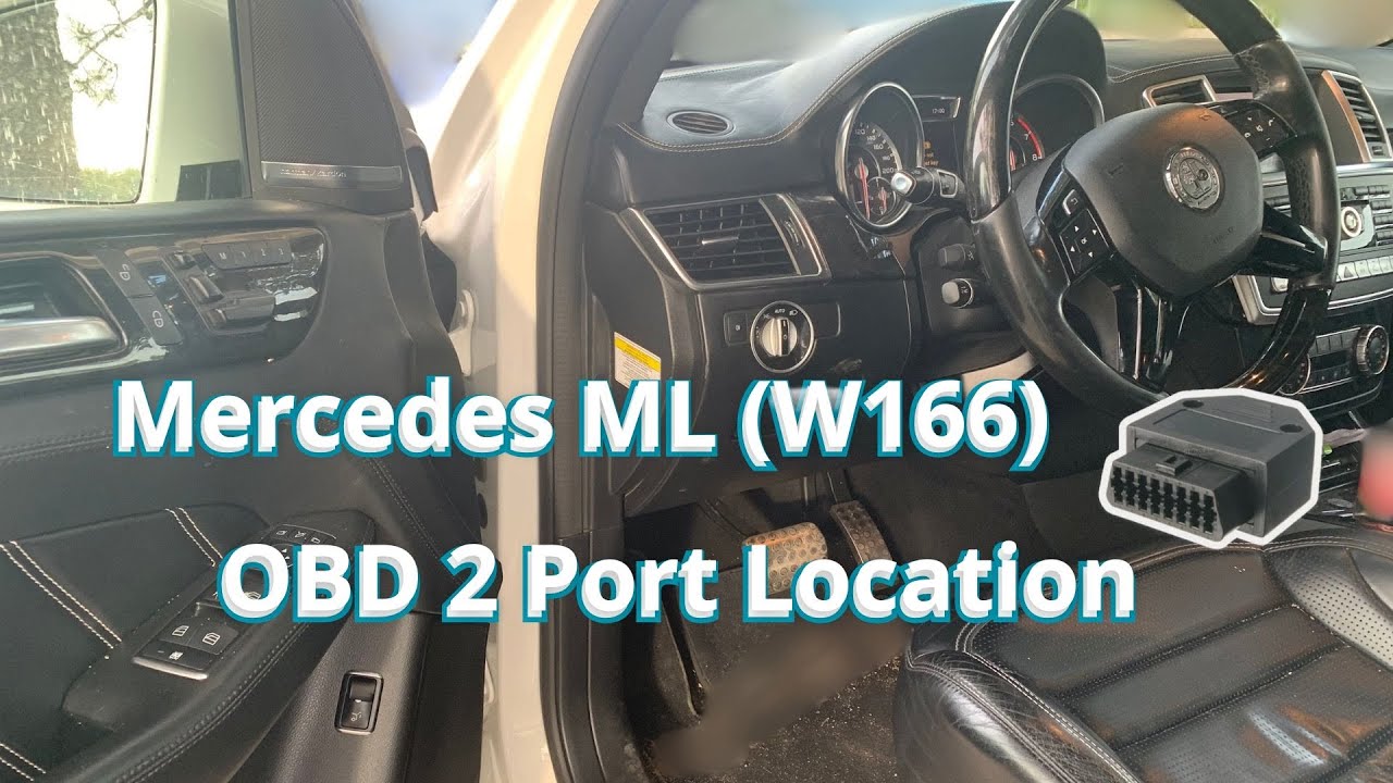 Mercedes ML (W166) Lokalizacja portu OBD 2, złącze portu diagnostycznego 🛜
