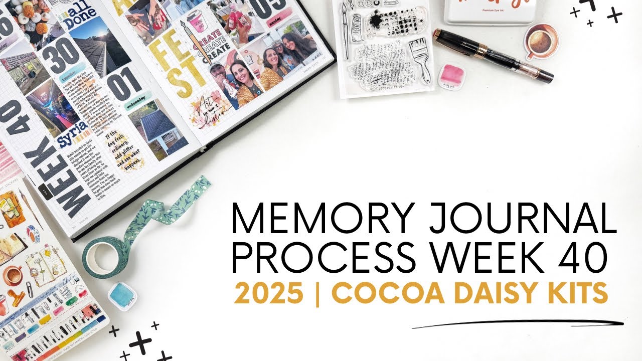 Дневник воспоминаний, 40-я неделя, процесс 2025 | Распаковка набора DT Cocoa Daisy Inklings