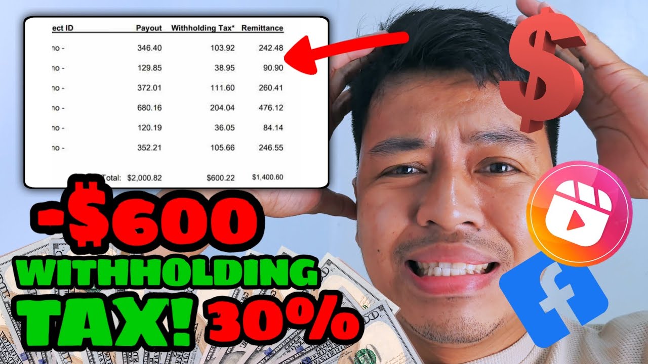 Bakit Ang Laki Ng TAX Withholding Deductions Sa Facebook Revenue? #taxwithholding #tax #facebook