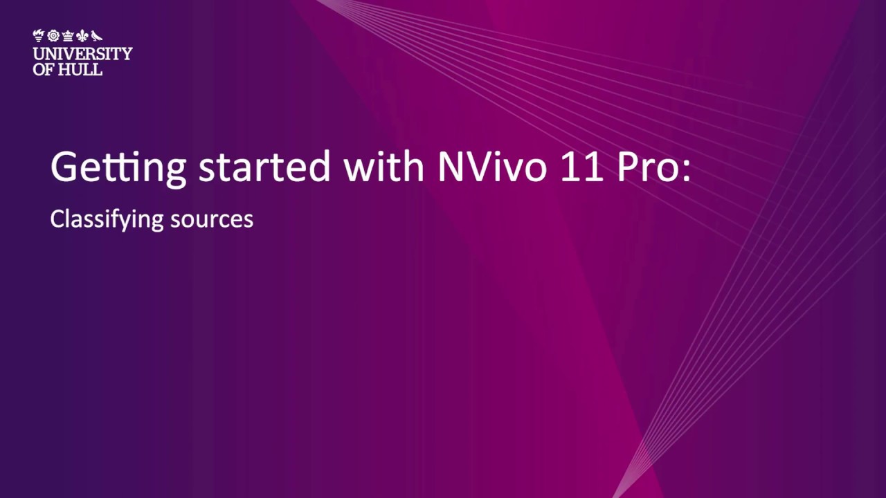 NVivo 11 Pro:  Classifying sources
