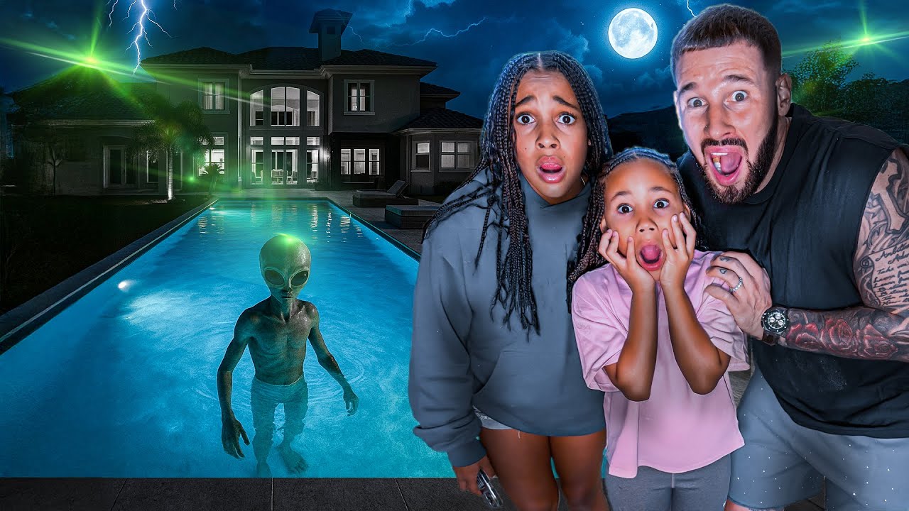 ALIEN Caught SWIMMING in our POOL..