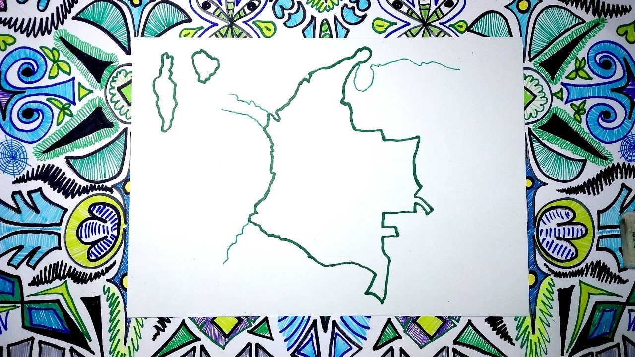 Aprende a dibujar el mapa de Colombia f&aacute;cil paso a paso