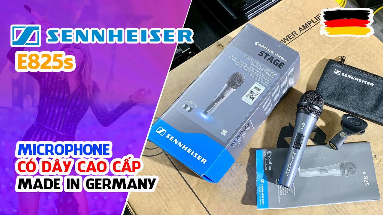 Sennheiser e825s // Micro C&oacute; D&acirc;y cho Karaoke, Th&ocirc;ng B&aacute;o, Thuyết Tr&igrave;nh - Made in Germany #V17