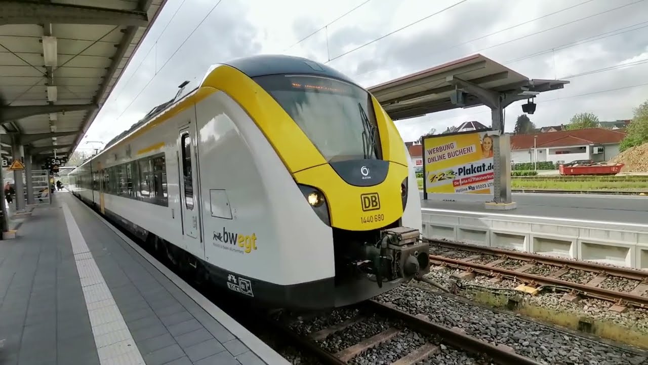 bwegt train departing Donaueschingen in Germany 