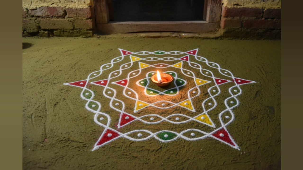 Simple 🥳dan but pota azhaga😍 irukum | #sikkukolam |Navratri Day 2 🪔Special Rangoli Kolam ✨ #navratri