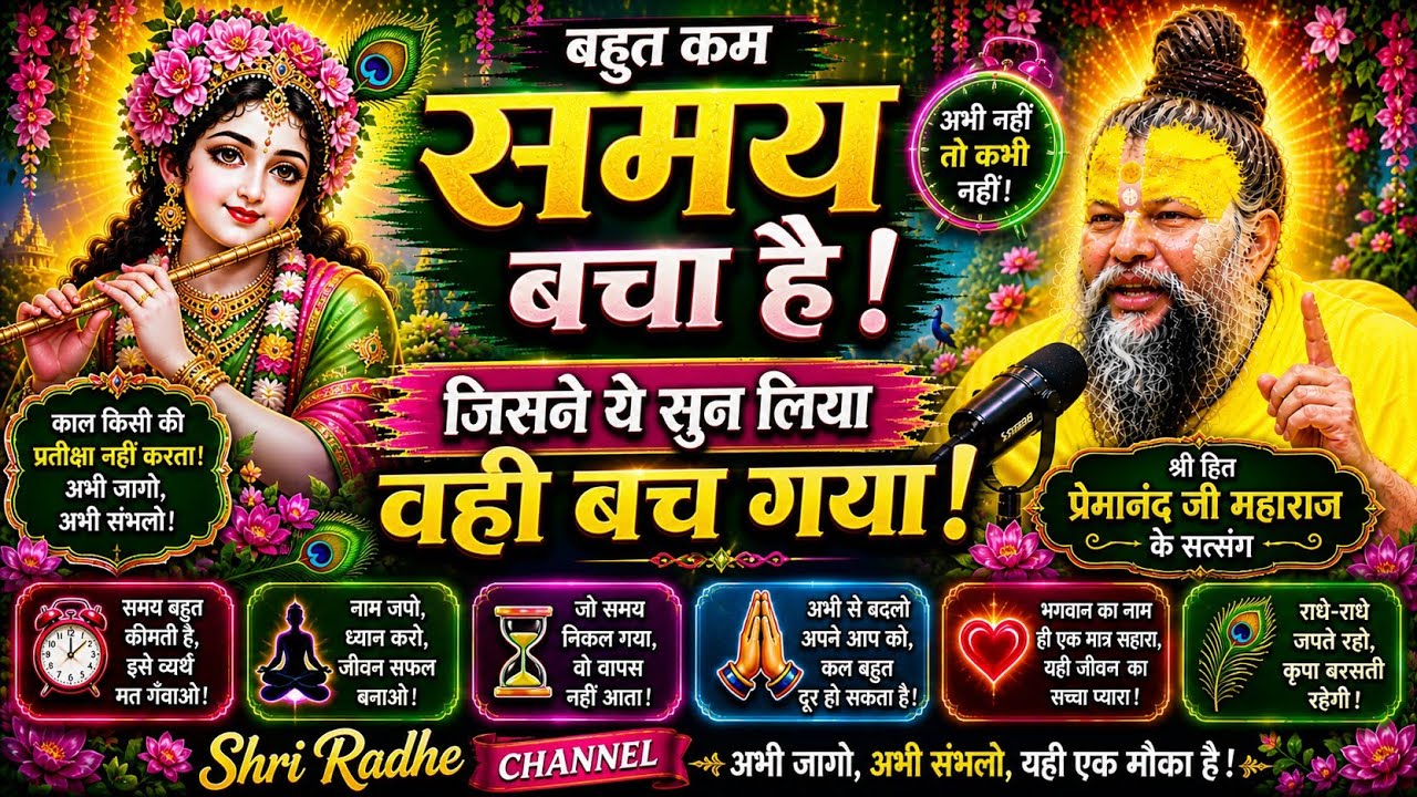 बहुत कम समय बचा है! जिसने ये सुन लिया वही बच गया || Premanand Ji Maharaj || #ShriRadhe