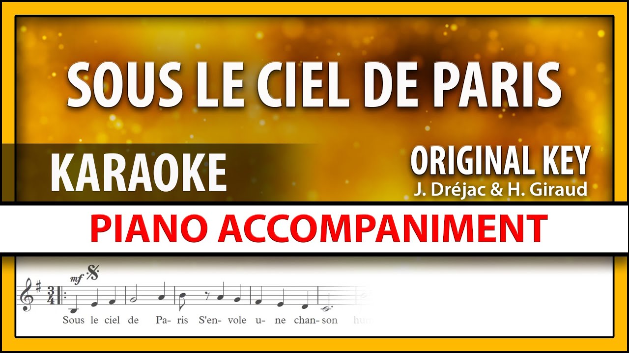 Sous le ciel de Paris Karaoke Original key