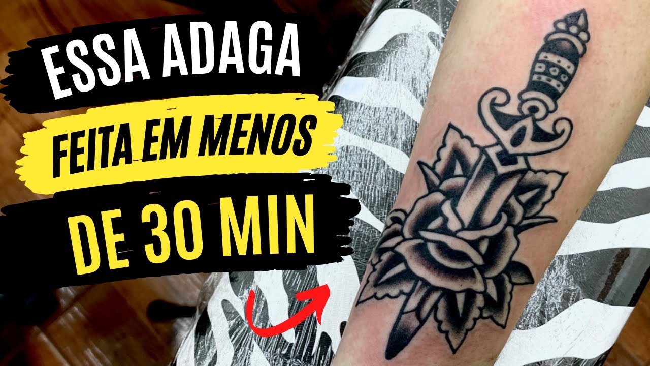 Adaga Old School feita com Pen tattoo