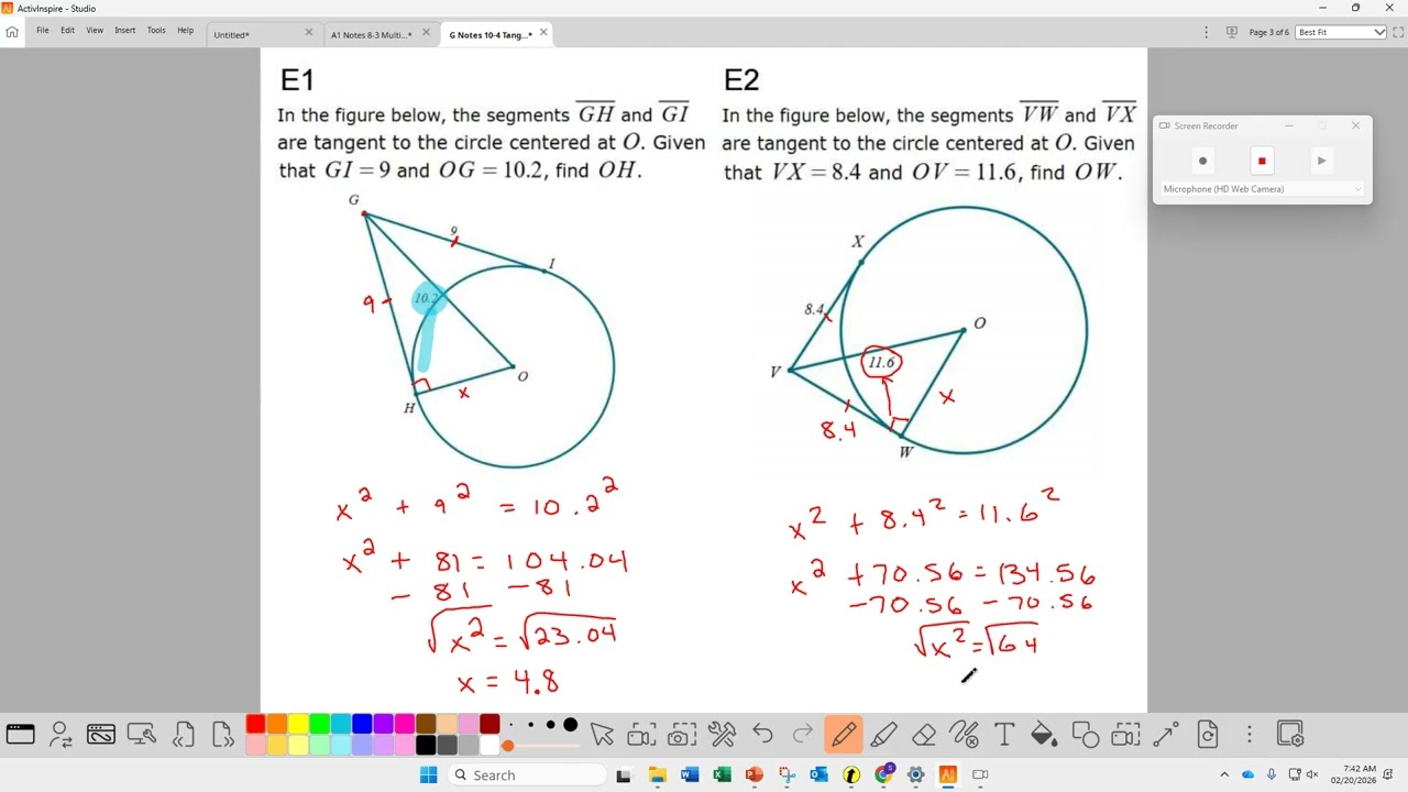 Geometry Notes 10-4