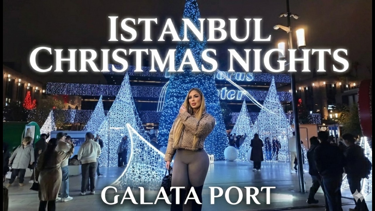 Istanbul Christmas Night Walk 2025 🎄 | Galataport at Night, Lights, Market & Bosphorus Views (4K)