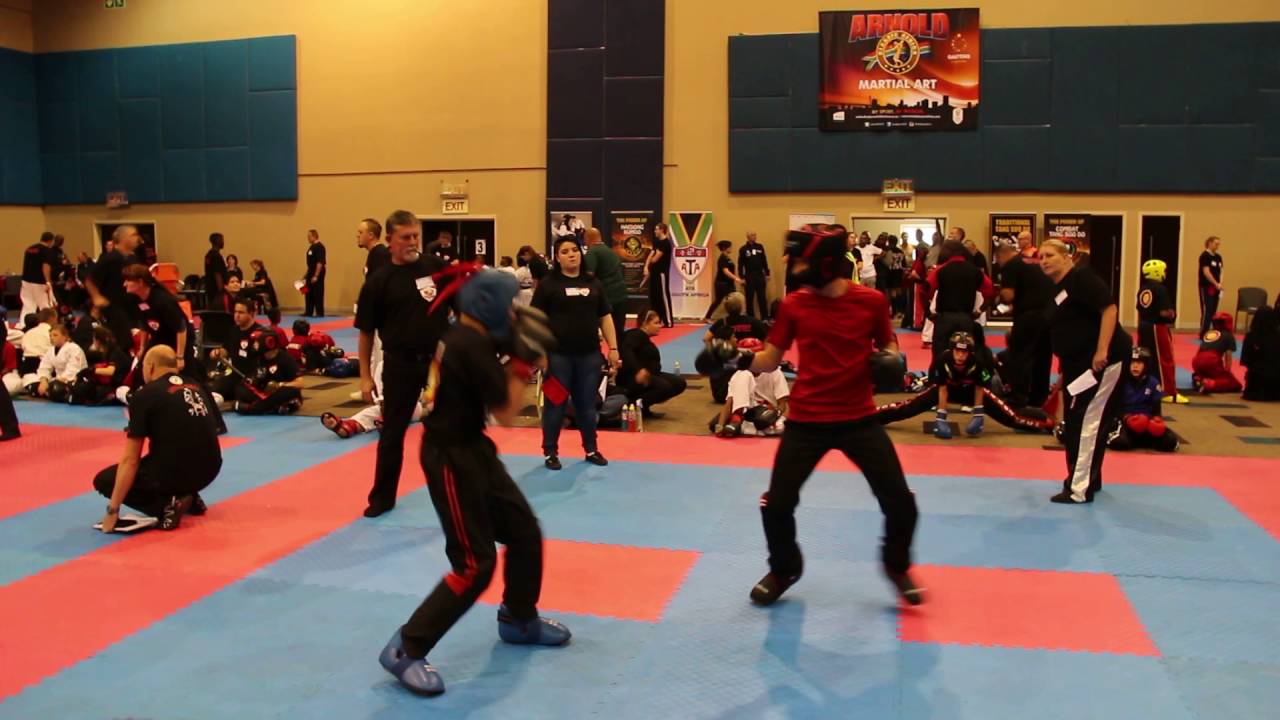 My first semi contact Kickboxing fight (red shirt)