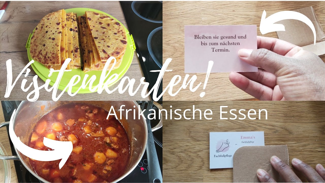 Visitenkarten sind dar. Afrikanische Essen. Sonntag Vlog