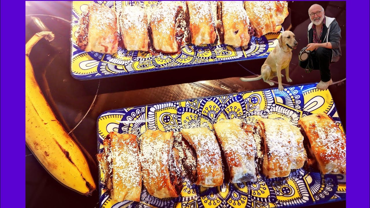 Himmlische Blätterteig Rolls Banane und Schokolade für den süßen Moment einfach lecker