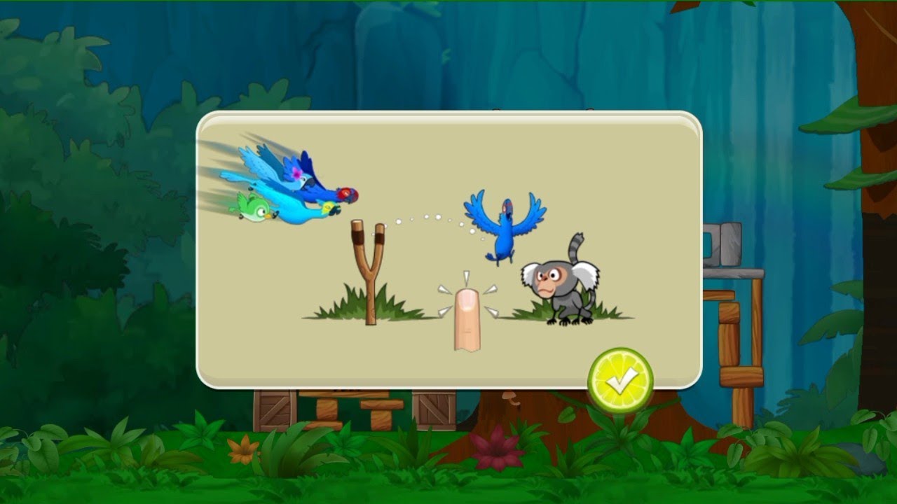 Angry birds Rio 2 gameplay @Animationcotunoo brid attack on monkey