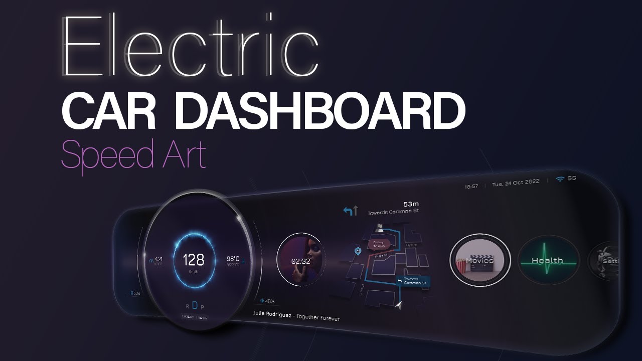 Electric Car UI Dashboard [Speed Art]