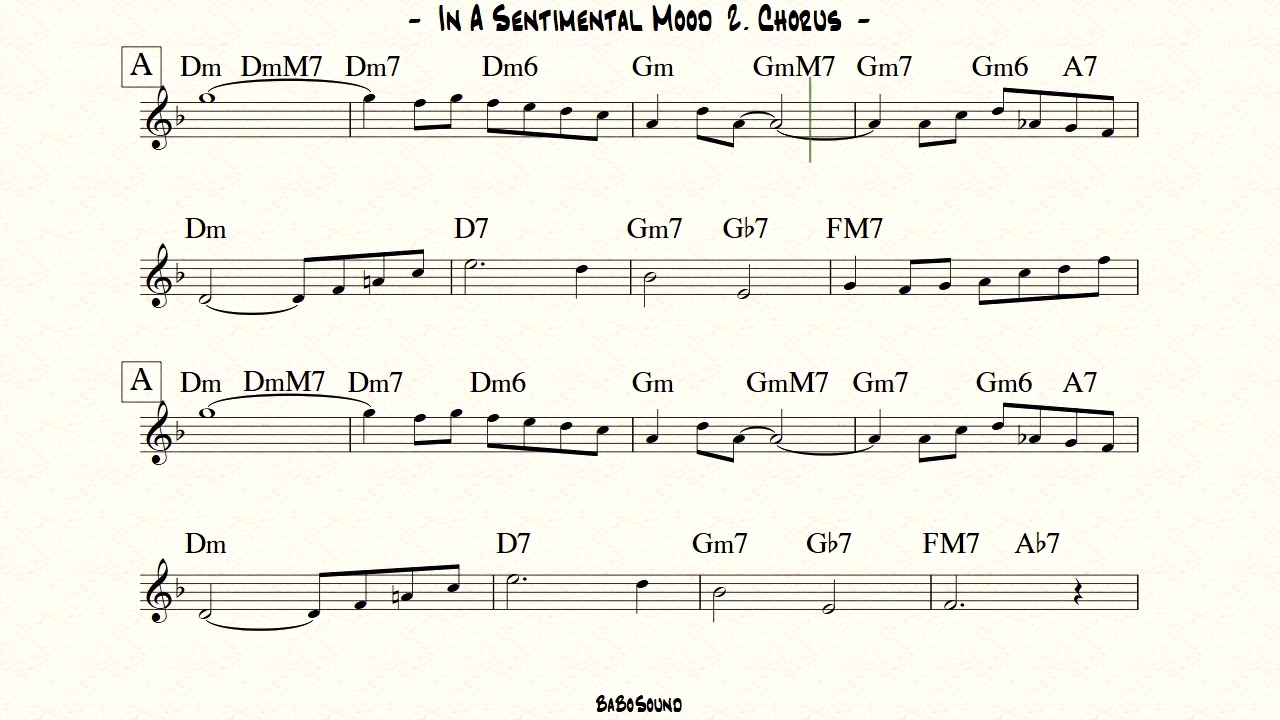 In A Sentimental Mood Backing Track For Bass (BPM 65)