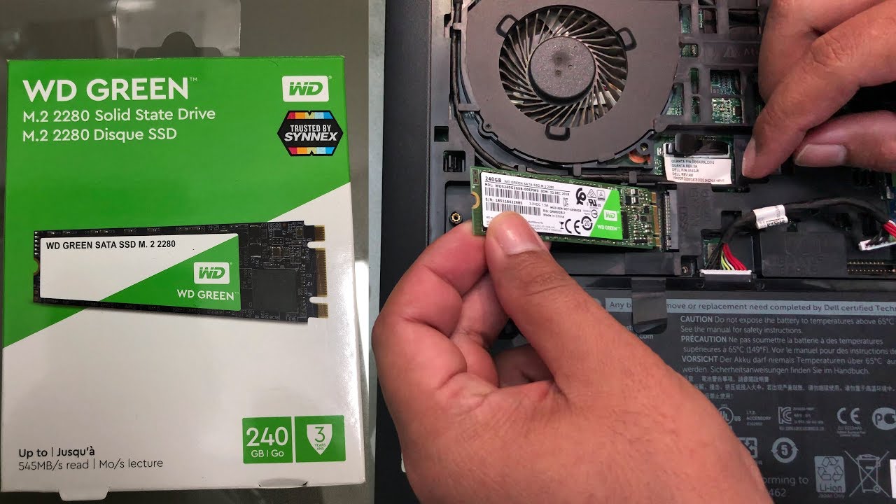 Dell Inspiron 7559 upgrade with WD GREEN M.2 SSD 240GB