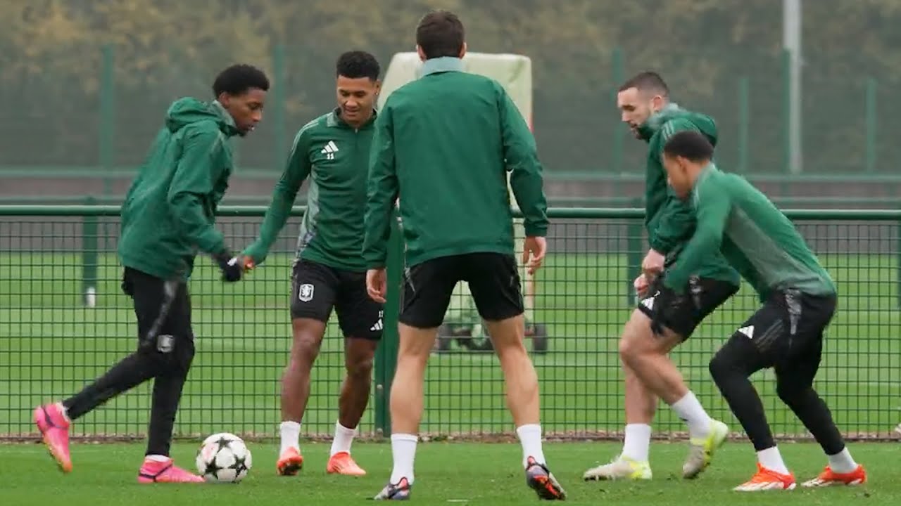 Aston Villa train ahead of Club Brugge Champions League clash